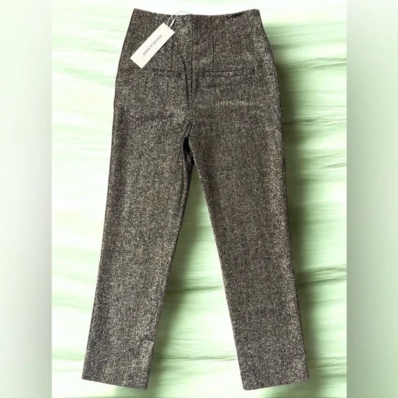 NWT Veronica Beard Metallic Black Stila Pant - Picture 3 of 9